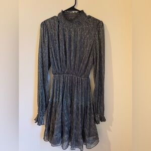 Elegant Long Sleeve Chrome Dress